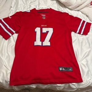 Josh Allen Jersey Red. Wear is shown in photos.